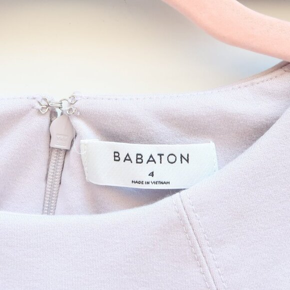 Aritzia Babaton Miguel Pale Lavender Ponte Knee-length Slim Mini Sheath Dress 4 - Picture 4 of 7